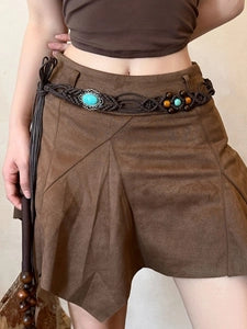 Belt (4931182) Bohemian Braided Waist Chain Belt With Wood Beads - NEW