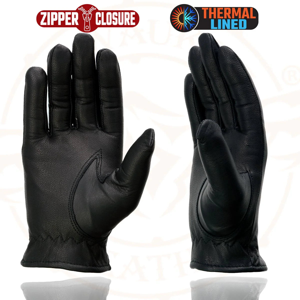 Gloves (SH728 ) Women's Milwaukee Leather Black Leather Thermal Lined Motorcycle Gloves