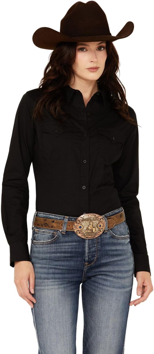 Top Women's (112358012) - Wrangler Retro® Long Sleeve Solid Shirt-Black