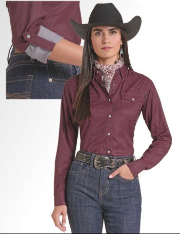 Top Women's SZN-2026 (BWN2SO 6797) Rock & Roll Solid Tek Western Shirt