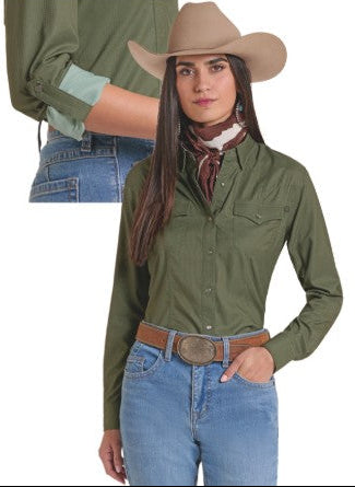 Top Women's SZN-2026 (BWN2SO 6797) Rock & Roll Solid Tek Western Shirt