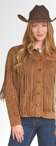 Jacket Women's SZN-2026 (DW92CO 6875) Powder River Outfitters Fringe Suede
