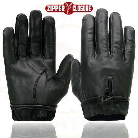 Gloves (SH226D) Men’s Milwaukee Leather Black Thermal Lined Leather Motorcycle Hand Gloves W/ Wrist Zipper Closure (Copy)