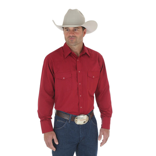 Top Men's (75740WN) - Wrangler® Sport Western Snap Shirt - Wine