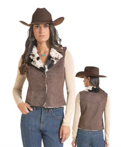 Vest Women's SZN-2026 (DW98CO 9316) - Panhandle Slim Micro Suede & Cowhide