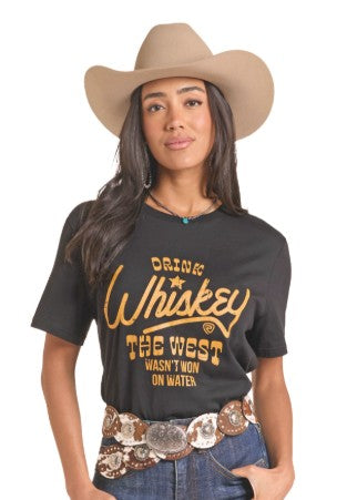 Top Women's SZN-2026 (PU21TO 9852) Rock & Roll - Drink Whiskey
