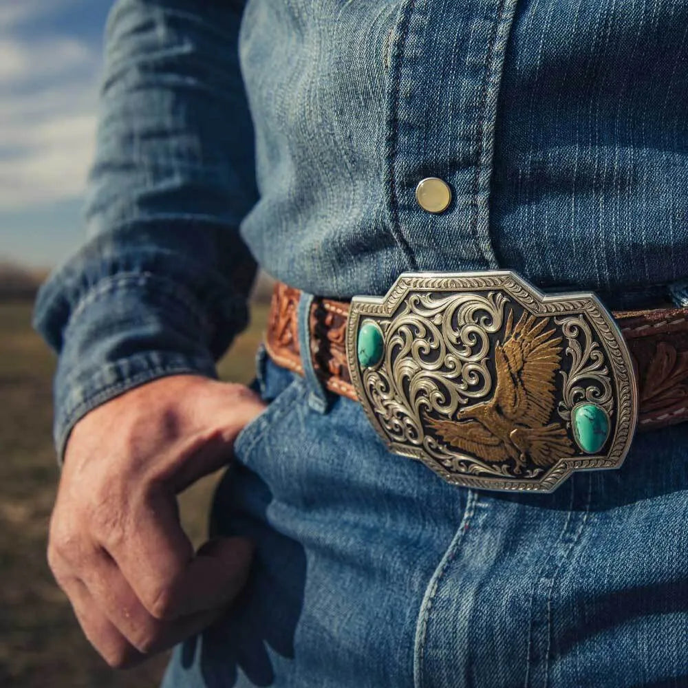 Buckle (AM55410) – Montana Silversmiths Wings of Valor American Made Buckle