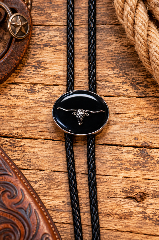Bolo Tie (B508) Gold Longhorn