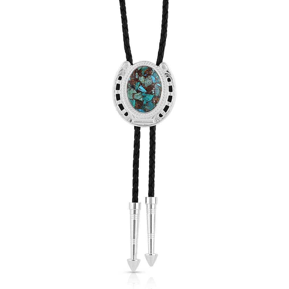 Bolo Tie (BBT5150) Montana Silversmith The Pioneer's Turquoise - NEW 2026!