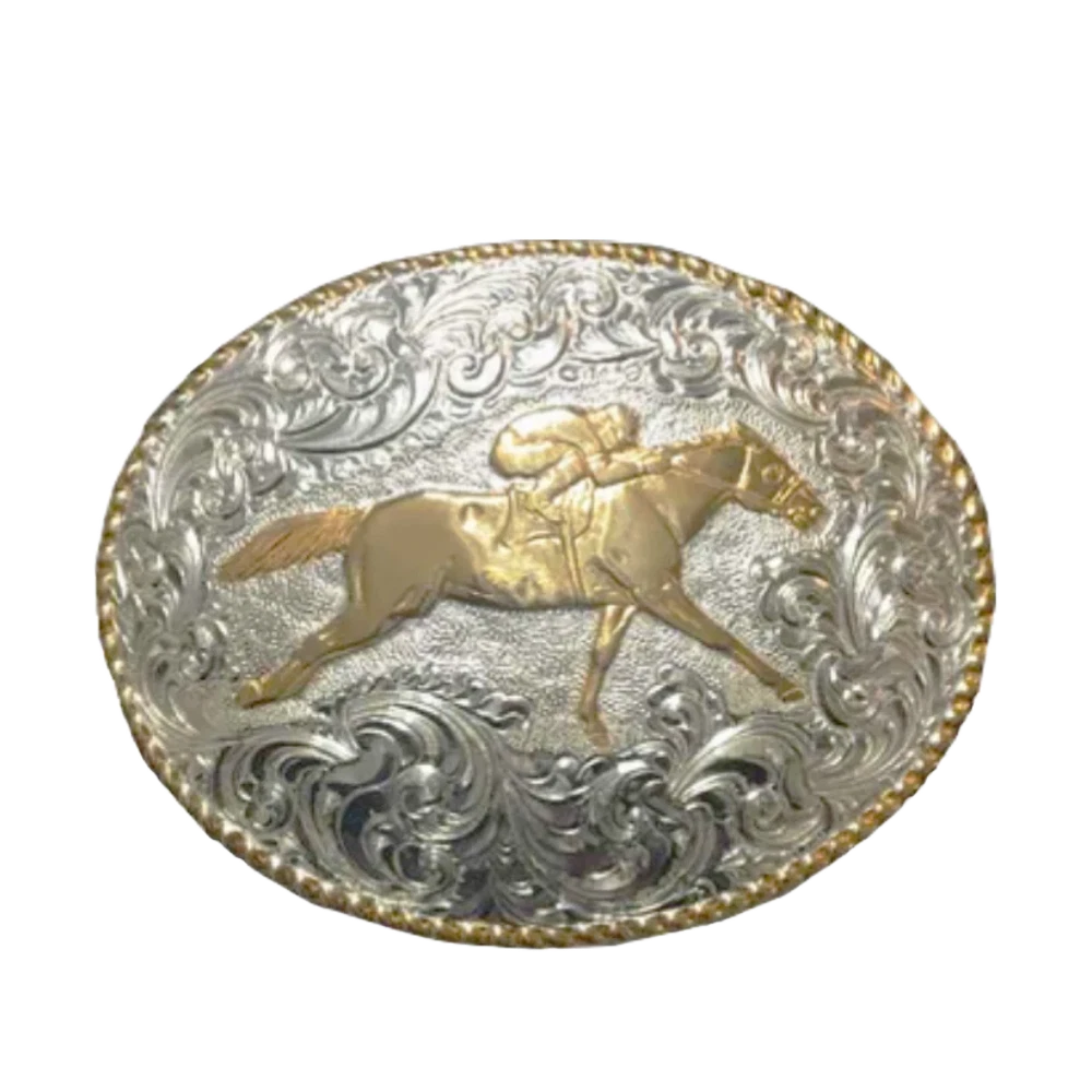 Buckle (C02116) - Oval Race Horse Belt Buckle