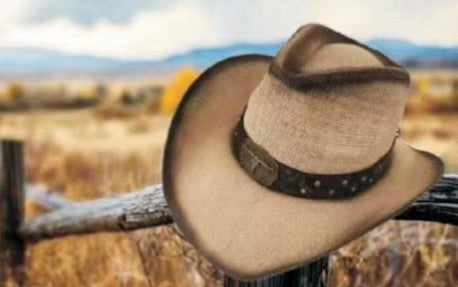 Hat **DISCONTINUED (CB600) Western Straw Hats with Longhorn Hatband