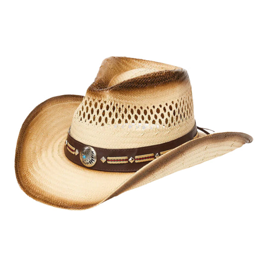 Hat (CH20-2290) - Saddleback Western Toyo Straw Hat in Tea Stain One Size Fits Most