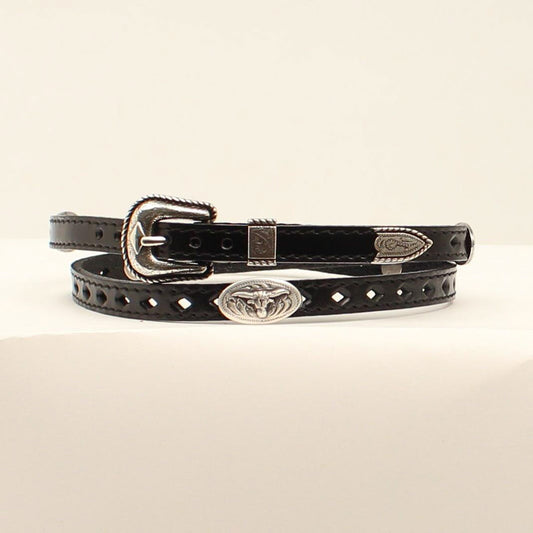 Hatband DC (DH100) - 3/8" Black with Longhorn