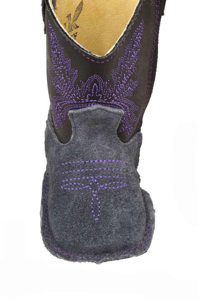Boot Kids (420) - Lil' Cowpoke Infant Boots - 2 Tone Purple w/Purple Stitching
