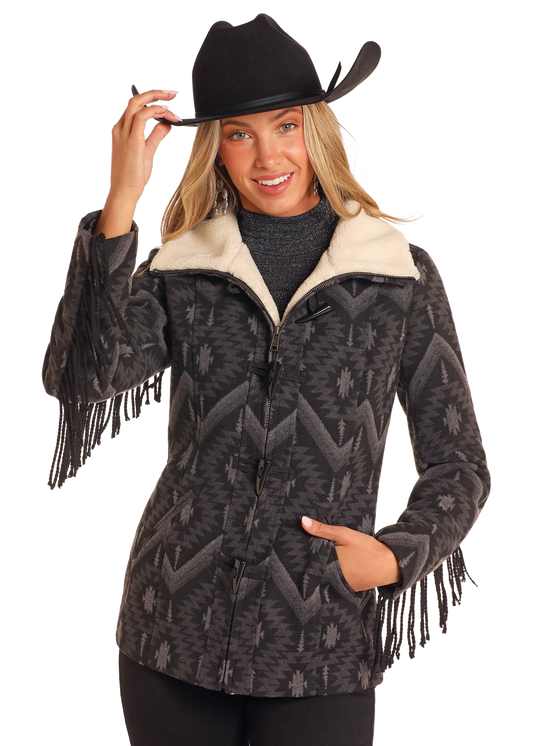 Jacket Women's (DW92C04060) Panhandle Women's Fringe Aztec Jacquard Jacket