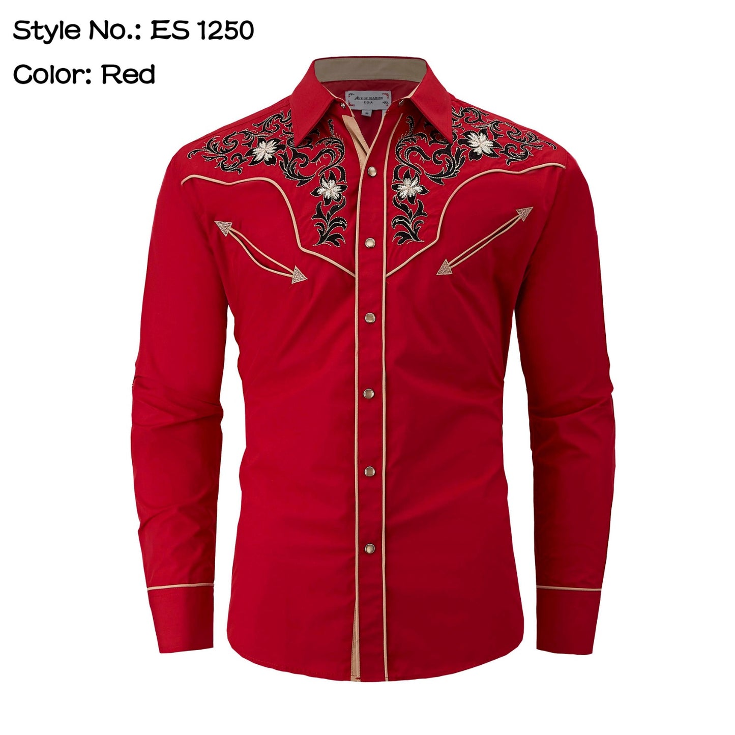 Top Men's (ES-1250) - Western Embroidery Shirt