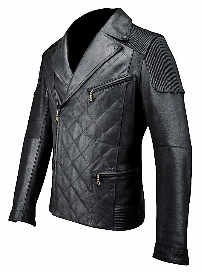 Leather Jacket CO (H178BOB) Men's Fashion Lamb Skin Black