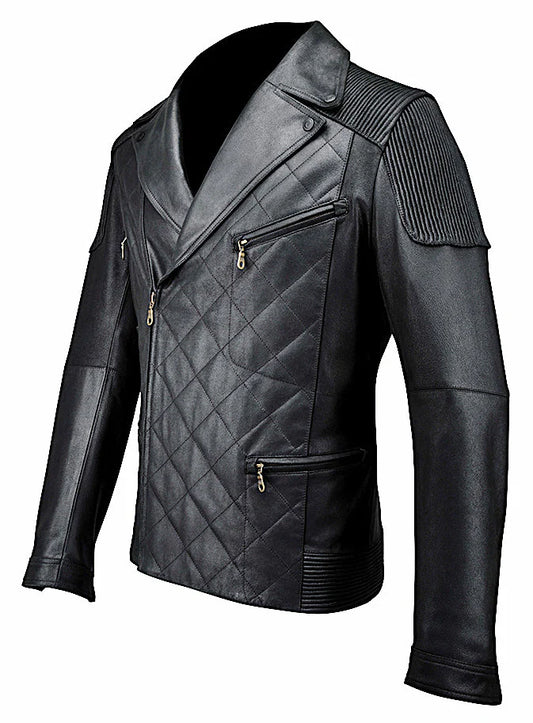Leather Jacket CO (H178BOB) Men's Fashion Lamb Skin Black