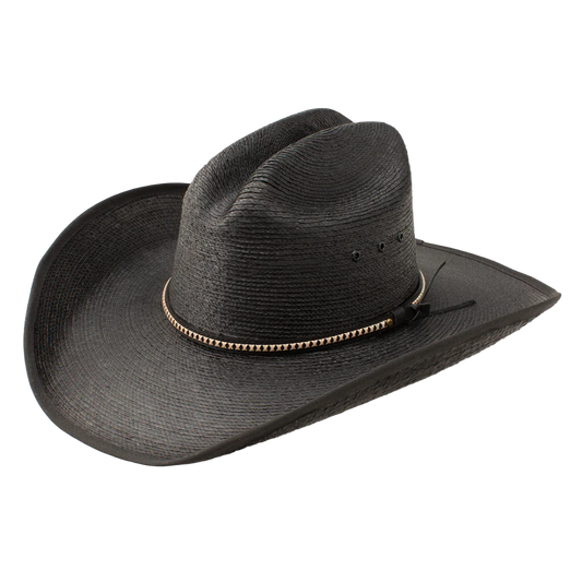 Hat (JA4107) - Resistol Jason Aldean Asphalt Cowboy Black Palm Leaf Hat