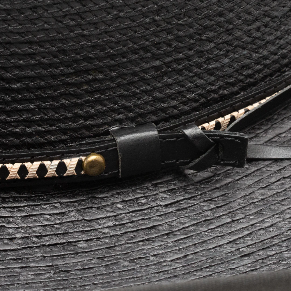 Hat (JA4107) - Resistol Jason Aldean Asphalt Cowboy Black Palm Leaf Hat