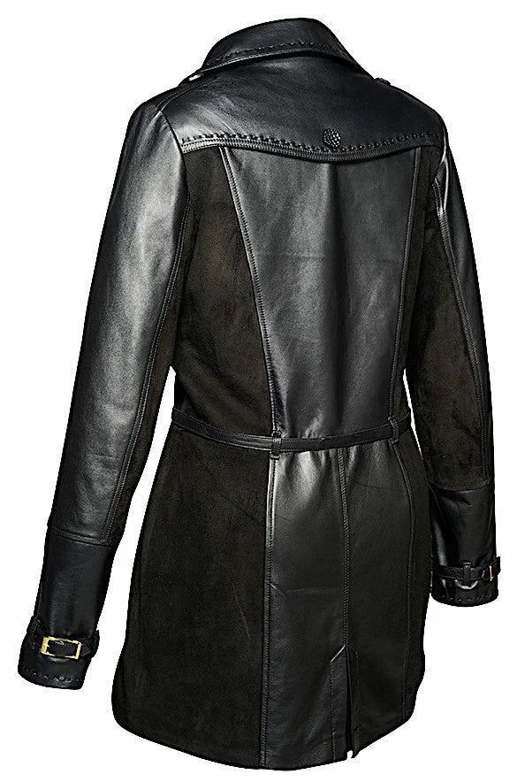 Leather Jacket CO (M107BOA) Women's Fashion Lamb Skin Black
