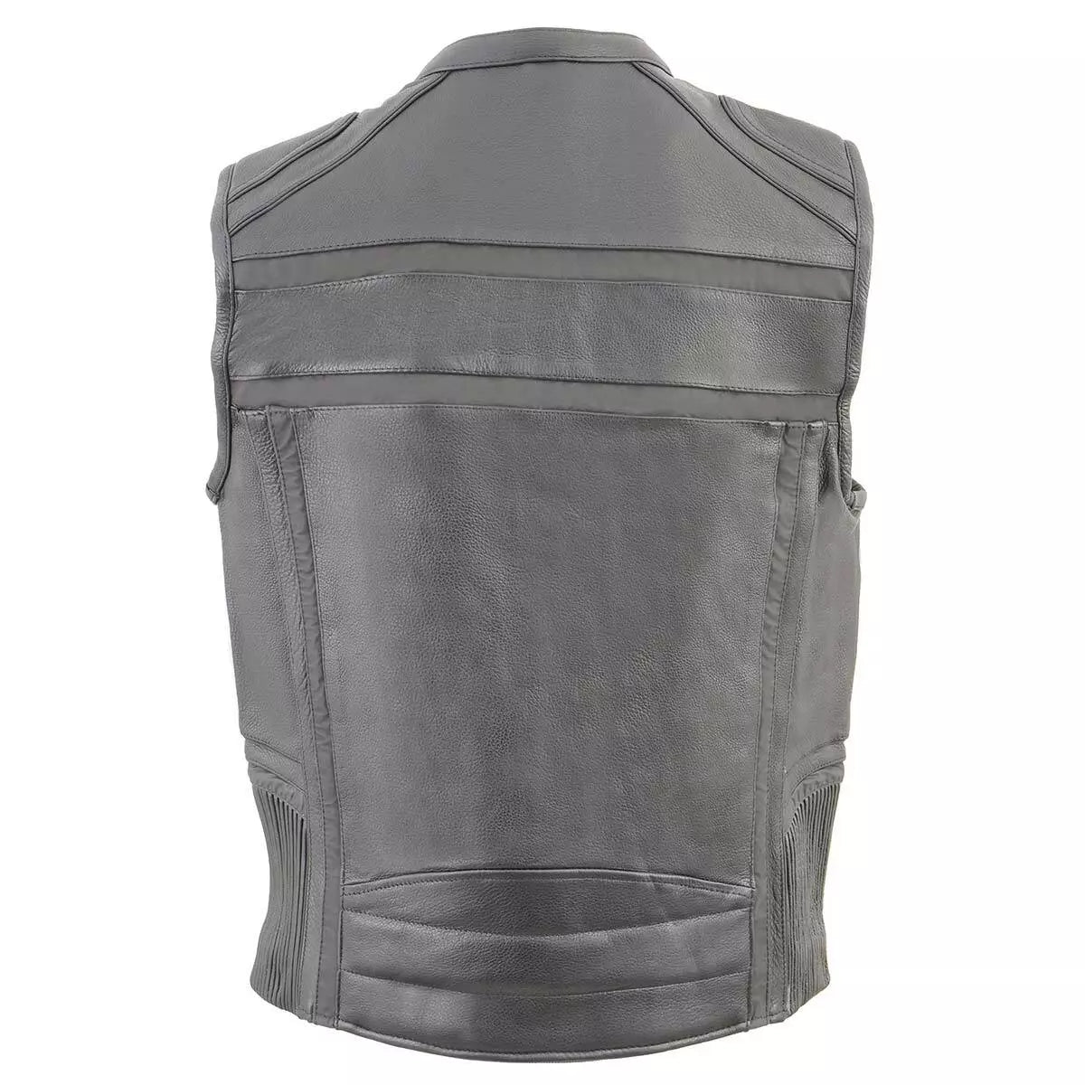 Leather Jacket SO (MLM3560) - Men’s Scooter with Reflective Strip, Black