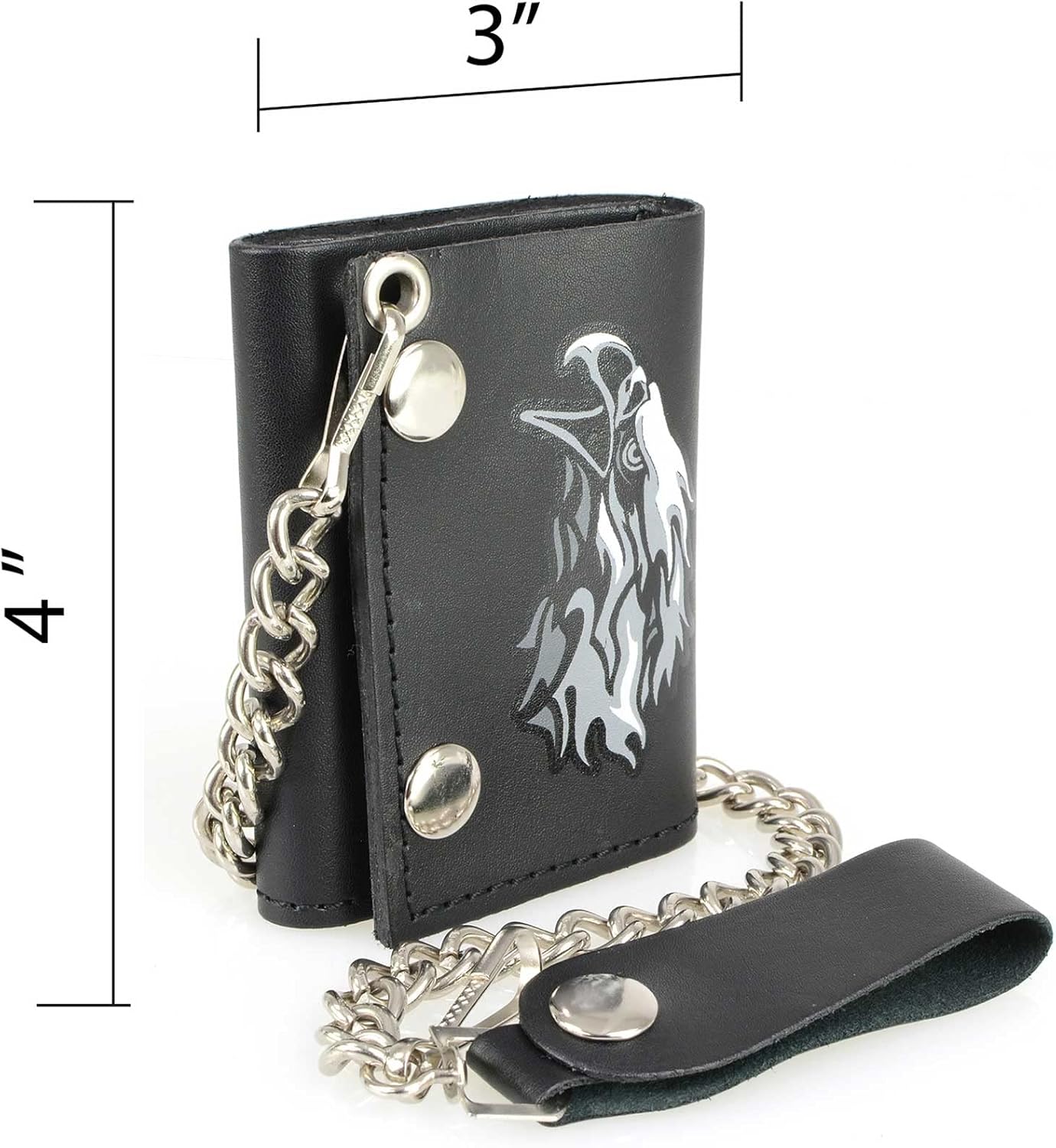 Wallet (MLW7838) - 4x3" Leather Trifold, Tribal Eagle