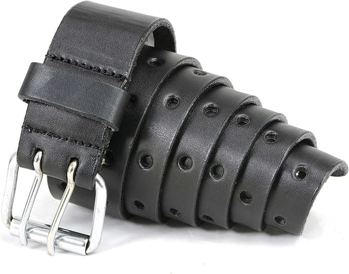 Belt SO (MP7121) - Black Leather with Double Hole