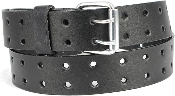 Belt SO (MP7121) - Black Leather with Double Hole