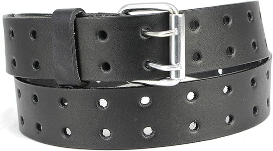 Belt SO (MP7121) - Black Leather with Double Hole