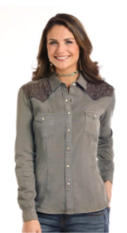 Top Women's SZN-2026 (R4F7620) - Panhandle Slim Long Sleeve Snap - Olive