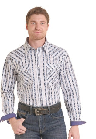 Top Men's SZN-OCT-26 (RMN2S10032) Panhandle Slim Aztec Stripe Print - Stretch