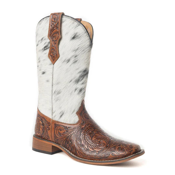 Boot Women's (S-12734) - Myra Savanna Handtooled Leather Boots in Black & White Fur NEW-2026 (Copy)