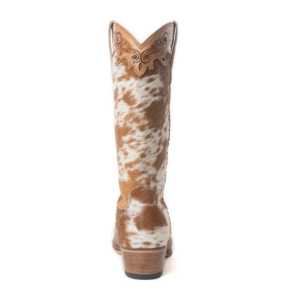 Boot Women's (S-12739) - Dakota Dust Handtooled Boots in Tan & White  NEW!