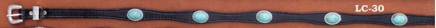 Hatband (LC-30) - Leather with Turquoise Stone