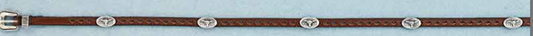 Hatband (DH104) - Brown 3/8" with Longhorn