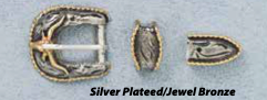 Buckle (0113436) - 3 pc Silver Plated/Jewel Bronze Buckle Set