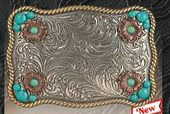 Buckle (37929) - Women's Blazin Roxx, Turquoise with Silver & Gold