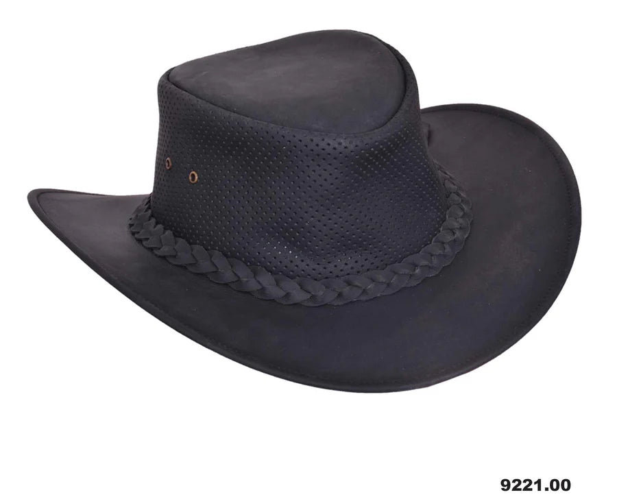 Hat (9221) - Black Perforated Outback
