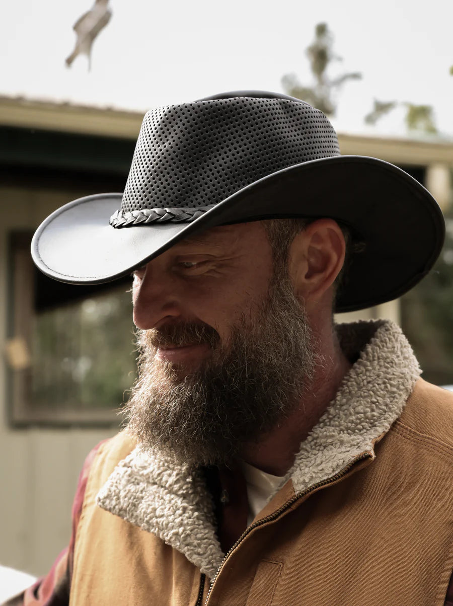 Hat (9221) - Black Perforated Outback