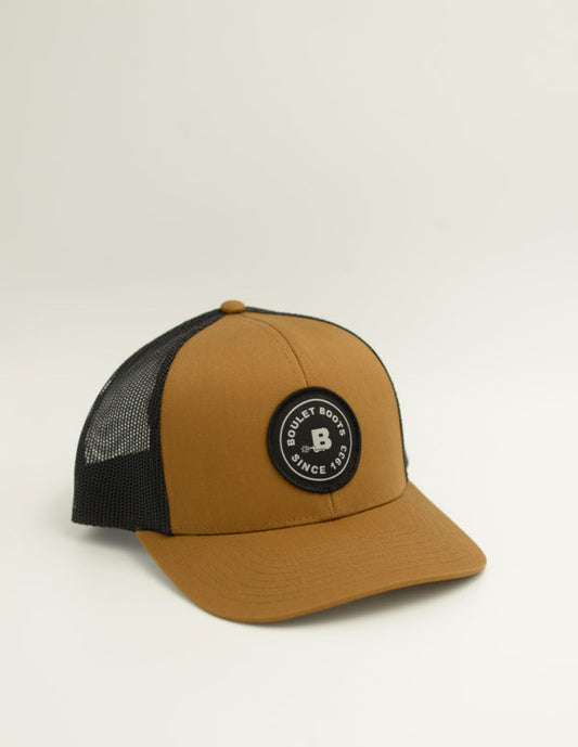 Cap (VET301) Round Patch, Carmel/Black Mesh