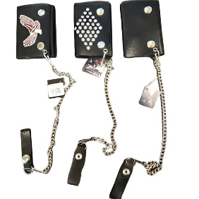 Wallet DC (WAL-CL-ASST) - 3” x 4” Trifold Black Leather, Assorted