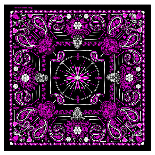 Bandana (BAB1071) - Hot Leathers Ladies Pink Paisley Skulls