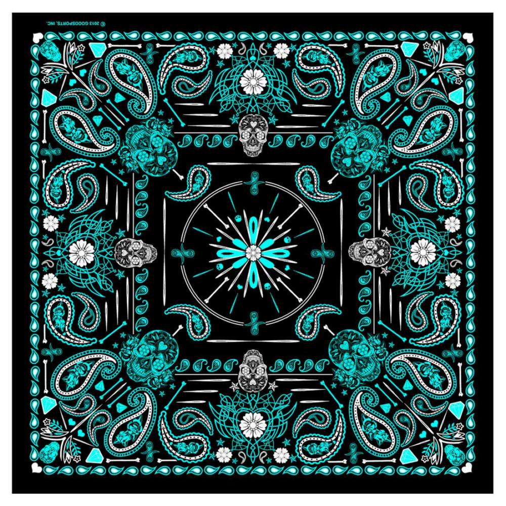 Bandana (BAB1072) - Hot Leathers Ladies Blue Paisley Skulls