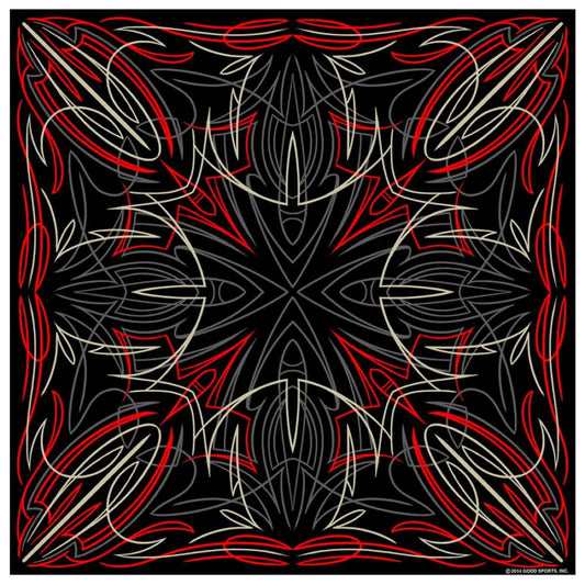 Bandana (BAB1074) - Hot Leathers Pinstripe - Black/Red