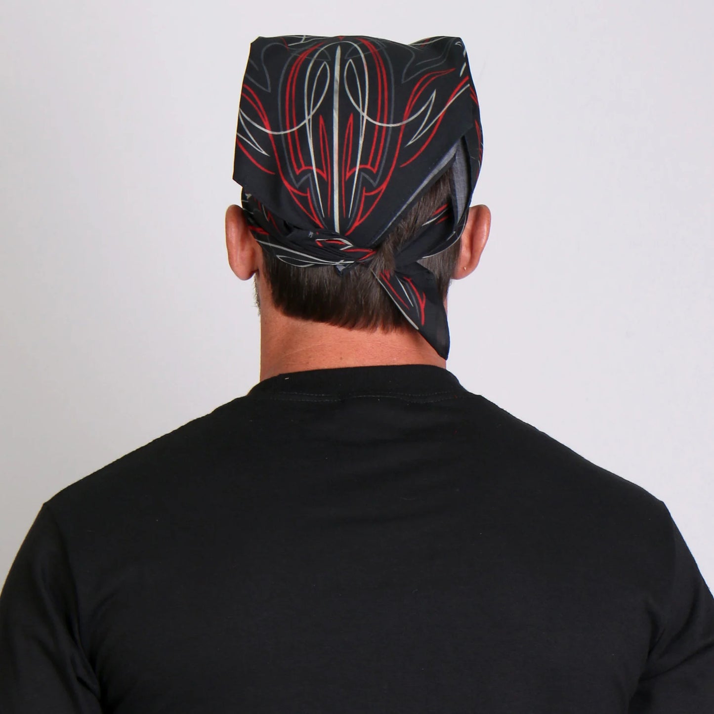 Bandana (BAB1074) - Hot Leathers Pinstripe - Black/Red