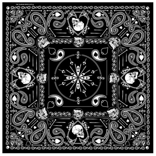 Bandana (BAB1075) - Hot Leathers Spade Skull Paisley