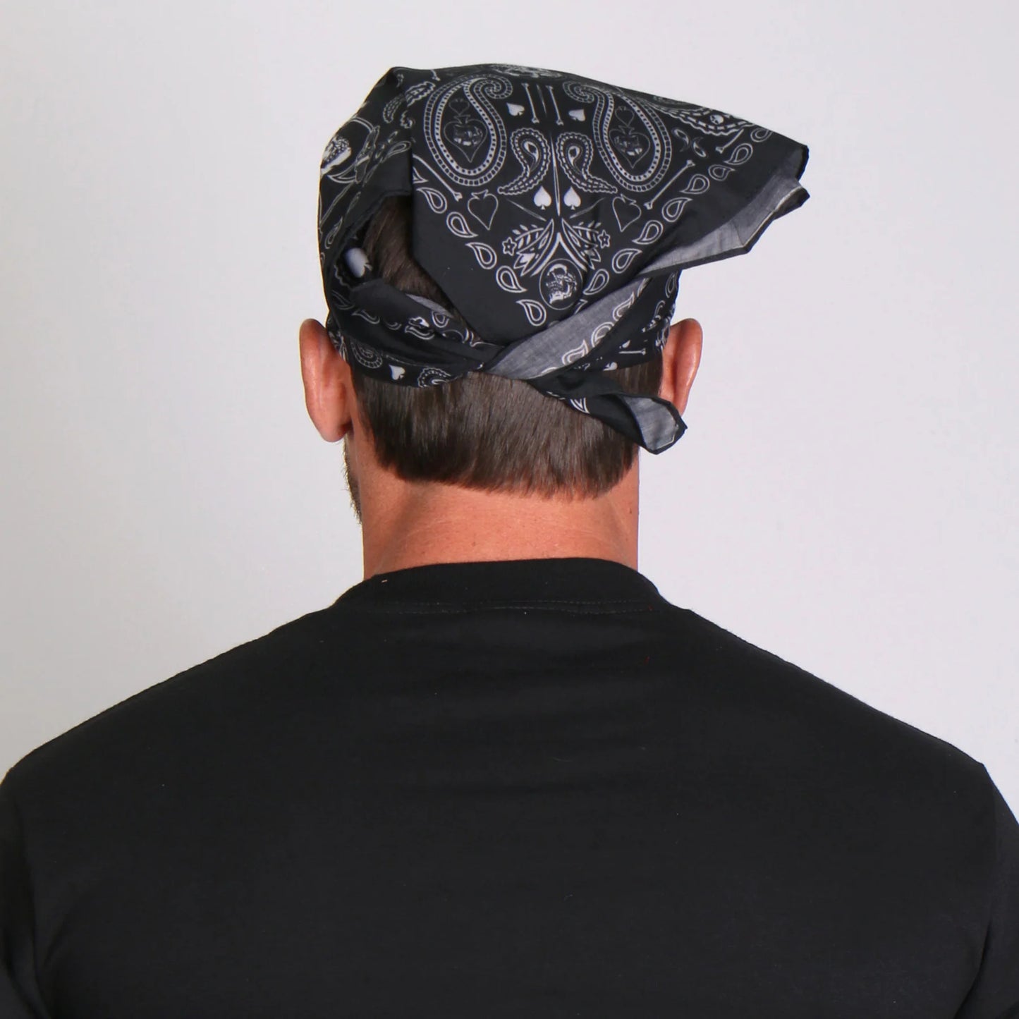 Bandana (BAB1075) - Hot Leathers Spade Skull Paisley