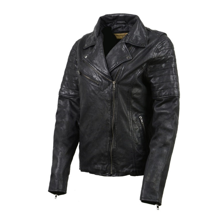 Leather Jacket (SFL2870) - Women's Lightweight Biker Fashion Jacket