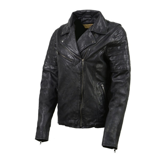 Leather Jacket (SFL2870) - Women's Lightweight Biker Fashion Jacket